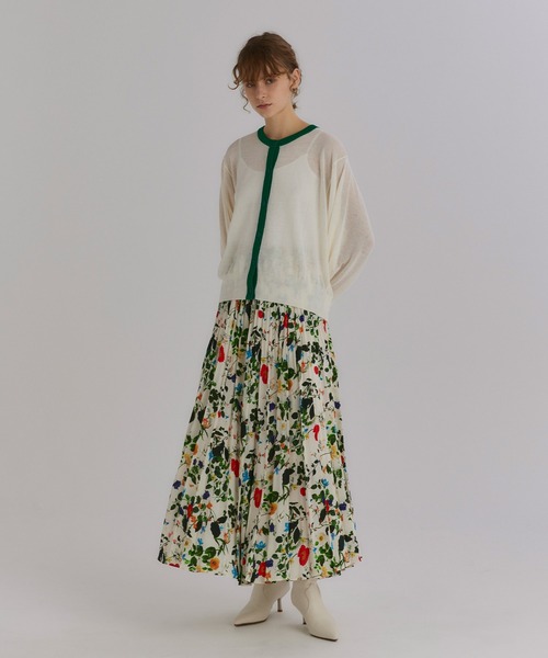 NOISE MAKER（ノイズメーカー）の「ボタニカルプリーツロングスカート【MADE IN JAPAN】（スカート・レディース・ブラック/オフホワイト・36/38）」の9枚目の写真