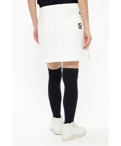 PEARLY GATES コットンストレッチ ツイル表ピーチ 5ポケットスカート PEARLY GATES（パーリーゲイツ）の「【PEARLY GATES】コットン