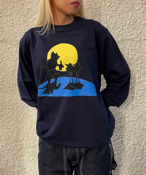 IDEA BOOKS(アイディアブックス)の「【IDEA/アイデア】 ROOBARB & CUSTARD MOON SWEAT ルバーブ&カスタードクルーネックスウェット(スウェット・メンズ・ネイビー・L/M/XL/S)」の1枚目の写真