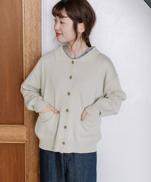 POU DOU DOU（プードゥドゥ）の「襟付きカーディガン（カーディガン/ボレロ・レディース・ブラック/ブルー/ベージュ・3）」の17枚目の写真