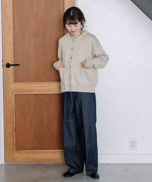 POU DOU DOU（プードゥドゥ）の「襟付きカーディガン（カーディガン/ボレロ・レディース・ブラック/ブルー/ベージュ・3）」の13枚目の写真