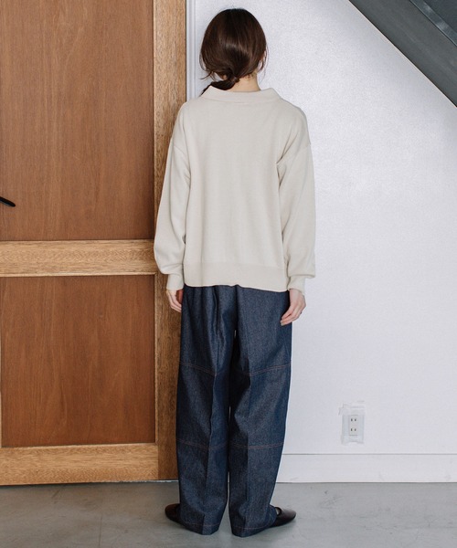 POU DOU DOU（プードゥドゥ）の「襟付きカーディガン（カーディガン/ボレロ・レディース・ブラック/ブルー/ベージュ・3）」の7枚目の写真