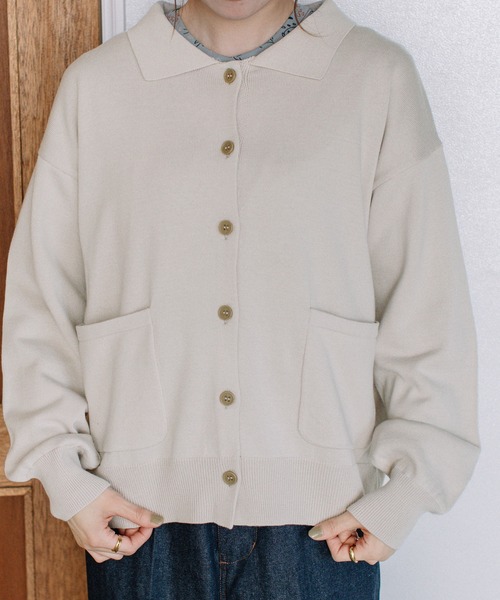 POU DOU DOU（プードゥドゥ）の「襟付きカーディガン（カーディガン/ボレロ・レディース・ブラック/ブルー/ベージュ・3）」の22枚目の写真