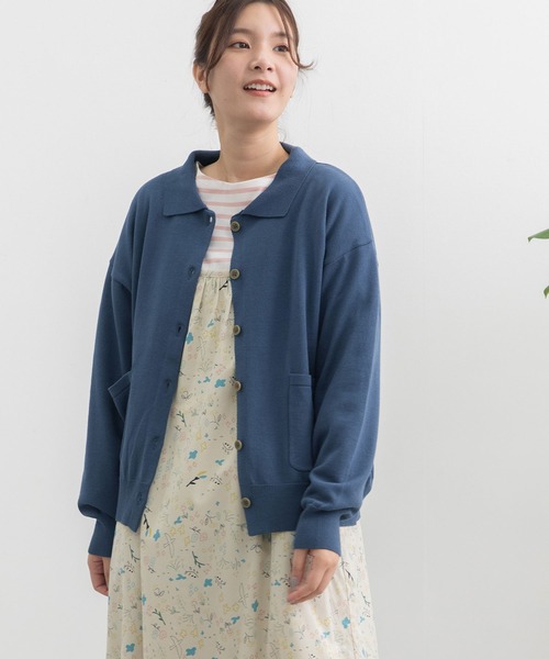 POU DOU DOU（プードゥドゥ）の「襟付きカーディガン（カーディガン/ボレロ・レディース・ブラック/ブルー/ベージュ・3）」の6枚目の写真