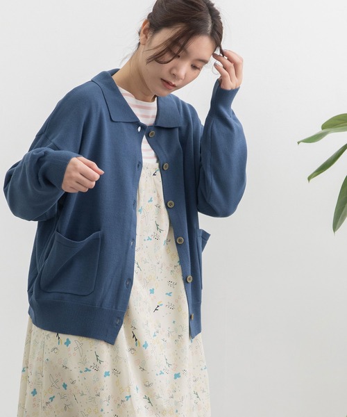 POU DOU DOU（プードゥドゥ）の「襟付きカーディガン（カーディガン/ボレロ・レディース・ブラック/ブルー/ベージュ・3）」の11枚目の写真