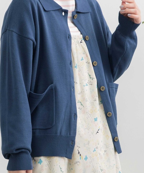 POU DOU DOU（プードゥドゥ）の「襟付きカーディガン（カーディガン/ボレロ・レディース・ブラック/ブルー/ベージュ・3）」の9枚目の写真