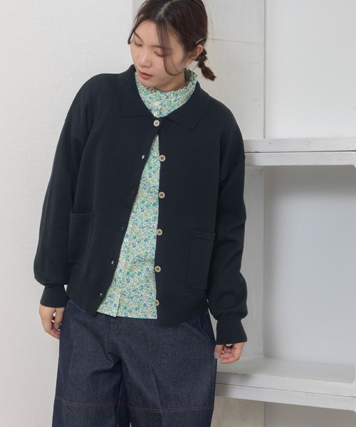 POU DOU DOU（プードゥドゥ）の「襟付きカーディガン（カーディガン/ボレロ・レディース・ブラック/ブルー/ベージュ・3）」の21枚目の写真