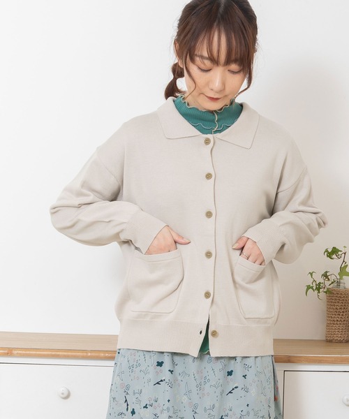 POU DOU DOU（プードゥドゥ）の「襟付きカーディガン（カーディガン/ボレロ・レディース・ブラック/ブルー/ベージュ・3）」の8枚目の写真