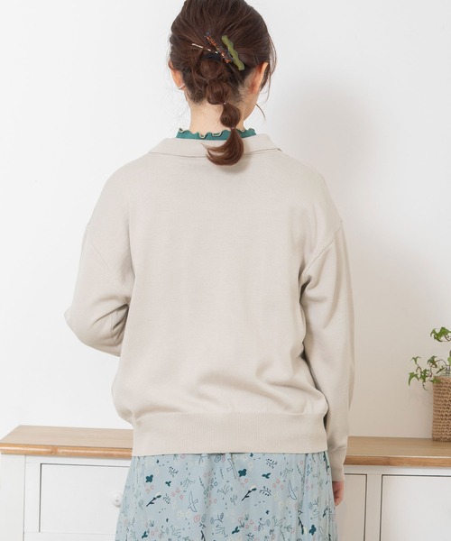 POU DOU DOU（プードゥドゥ）の「襟付きカーディガン（カーディガン/ボレロ・レディース・ブラック/ブルー/ベージュ・3）」の5枚目の写真