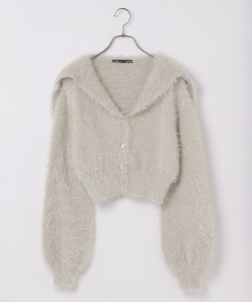 Heather(ヘザー)の「セーラーニットカーディガン 105016(カーディガン/ボレロ・レディース・ピンク/オフホワイト/グレー・FREE)」の4枚目の写真