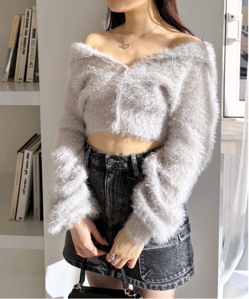 Heather(ヘザー)の「セーラーニットカーディガン 105016(カーディガン/ボレロ・レディース・ピンク/オフホワイト/グレー・FREE)」の14枚目の写真