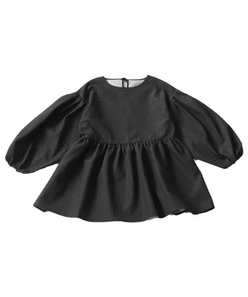 OWNth(オンス)の「ジャガードペプラムトップス(Tシャツ/カットソー・レディース・ブラック/ライトグリーン・P/R)」の22枚目の写真