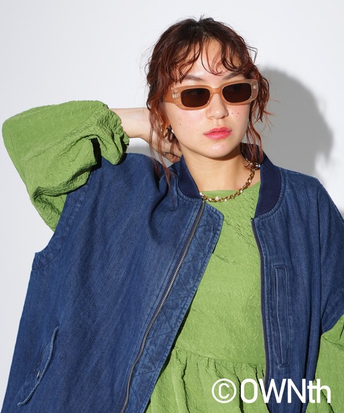 OWNth(オンス)の「ジャガードペプラムトップス(Tシャツ/カットソー・レディース・ブラック/ライトグリーン・P/R)」の21枚目の写真