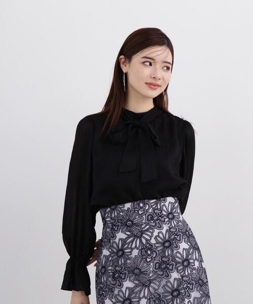 PROPORTION BODY DRESSING（プロポーションボディドレッシング）の「＜Ｅ＞リボンボウタイ楊柳シャーリングブラウス / 1214117301（シャツ/ブラウス・レディース・ホワイト系その他/ピンク/ブラック・SMALL/MEDIUM）」の10枚目の写真