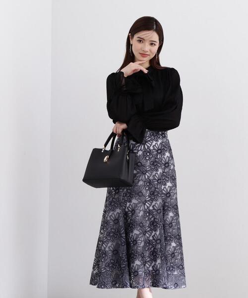 PROPORTION BODY DRESSING（プロポーションボディドレッシング）の「＜Ｅ＞リボンボウタイ楊柳シャーリングブラウス / 1214117301（シャツ/ブラウス・レディース・ホワイト系その他/ピンク/ブラック・SMALL/MEDIUM）」の12枚目の写真