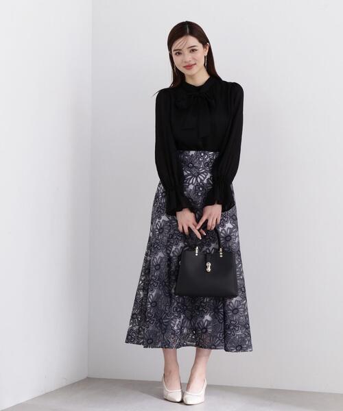 PROPORTION BODY DRESSING（プロポーションボディドレッシング）の「＜Ｅ＞リボンボウタイ楊柳シャーリングブラウス / 1214117301（シャツ/ブラウス・レディース・ホワイト系その他/ピンク/ブラック・SMALL/MEDIUM）」の13枚目の写真