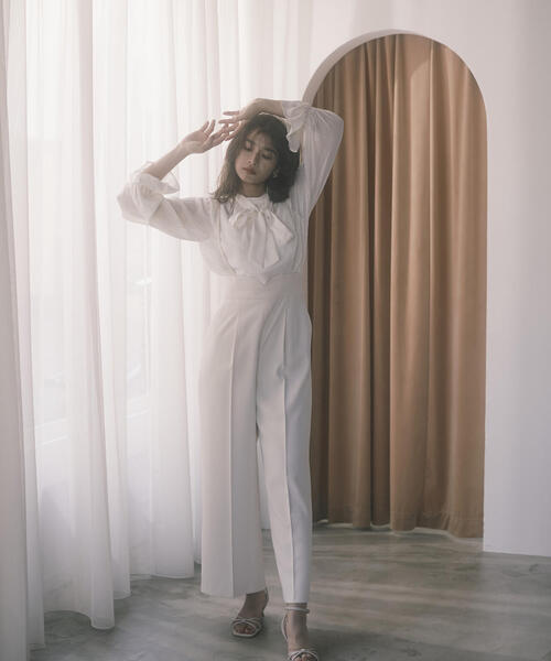 PROPORTION BODY DRESSING（プロポーションボディドレッシング）の「＜Ｅ＞リボンボウタイ楊柳シャーリングブラウス / 1214117301（シャツ/ブラウス・レディース・ホワイト系その他/ピンク/ブラック・SMALL/MEDIUM）」の18枚目の写真