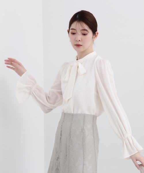 PROPORTION BODY DRESSING（プロポーションボディドレッシング）の「＜Ｅ＞リボンボウタイ楊柳シャーリングブラウス / 1214117301（シャツ/ブラウス・レディース・ホワイト系その他/ピンク/ブラック・SMALL/MEDIUM）」の21枚目の写真