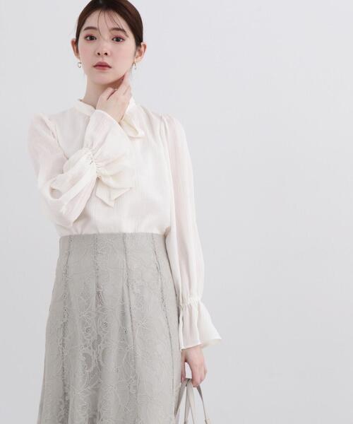 PROPORTION BODY DRESSING（プロポーションボディドレッシング）の「＜Ｅ＞リボンボウタイ楊柳シャーリングブラウス / 1214117301（シャツ/ブラウス・レディース・ホワイト系その他/ピンク/ブラック・SMALL/MEDIUM）」の22枚目の写真