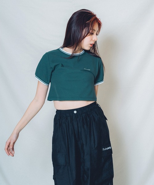 Subciety（サブサエティ）の「SEED STITCH TEE【WOMENS】（Tシャツ/カットソー・レディース・ネイビー/ホワイト/グリーン/ブラック・FREE/X-SMALL）」の15枚目の写真