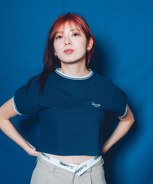Subciety（サブサエティ）の「SEED STITCH TEE【WOMENS】（Tシャツ/カットソー・レディース・ネイビー/ホワイト/グリーン/ブラック・FREE/X-SMALL）」の16枚目の写真