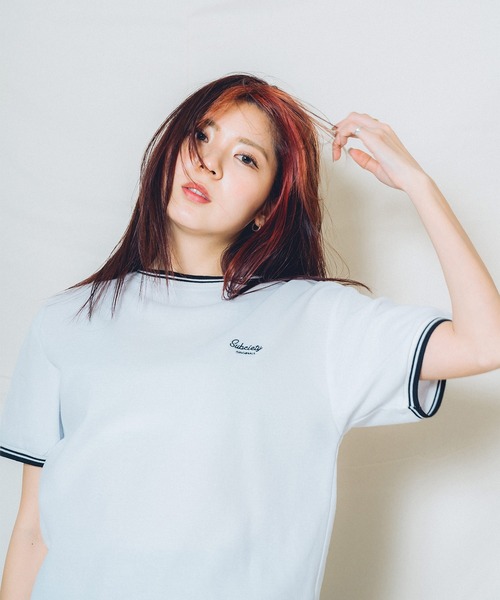 Subciety（サブサエティ）の「SEED STITCH TEE【WOMENS】（Tシャツ/カットソー・レディース・ネイビー/ホワイト/グリーン/ブラック・FREE/X-SMALL）」の21枚目の写真