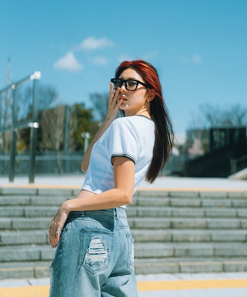 Subciety（サブサエティ）の「SEED STITCH TEE【WOMENS】（Tシャツ/カットソー・レディース・ネイビー/ホワイト/グリーン/ブラック・FREE/X-SMALL）」の18枚目の写真