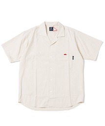 ストライプオープンカラーシャツ