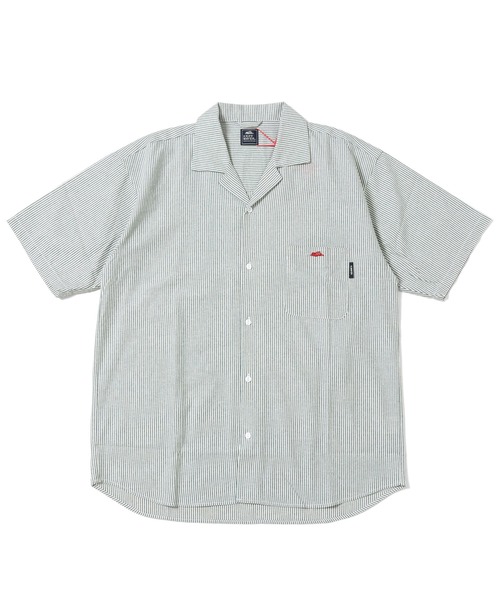 KRIFF MAYER（クリフメイヤー）の「ストライプオープンカラーシャツ（シャツ/ブラウス・メンズ・チャコール/ベージュ/グリーン・MEDIUM/LARGE/X-LARGE）」の9枚目の写真