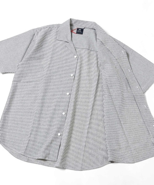 KRIFF MAYER（クリフメイヤー）の「ストライプオープンカラーシャツ（シャツ/ブラウス・メンズ・チャコール/ベージュ/グリーン・MEDIUM/LARGE/X-LARGE）」の11枚目の写真