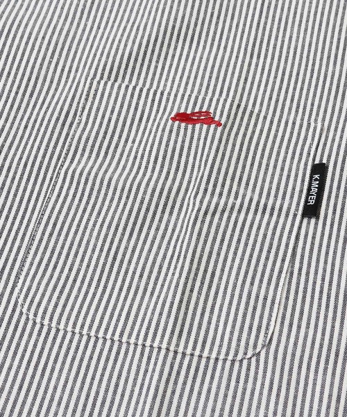 KRIFF MAYER（クリフメイヤー）の「ストライプオープンカラーシャツ（シャツ/ブラウス・メンズ・チャコール/ベージュ/グリーン・MEDIUM/LARGE/X-LARGE）」の13枚目の写真