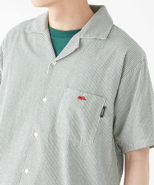 KRIFF MAYER（クリフメイヤー）の「ストライプオープンカラーシャツ（シャツ/ブラウス・メンズ・チャコール/ベージュ/グリーン・MEDIUM/LARGE/X-LARGE）」の17枚目の写真