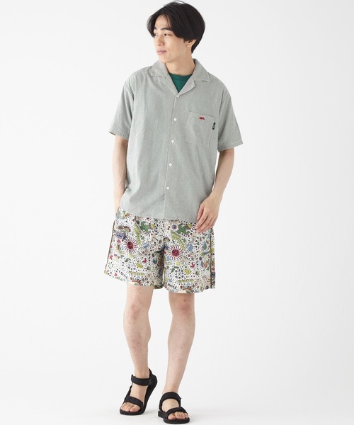 KRIFF MAYER（クリフメイヤー）の「ストライプオープンカラーシャツ（シャツ/ブラウス・メンズ・チャコール/ベージュ/グリーン・MEDIUM/LARGE/X-LARGE）」の6枚目の写真