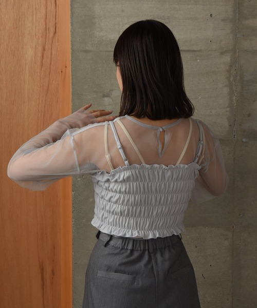 セール】tulle bustier set sheer tops / チュールビスチェセット