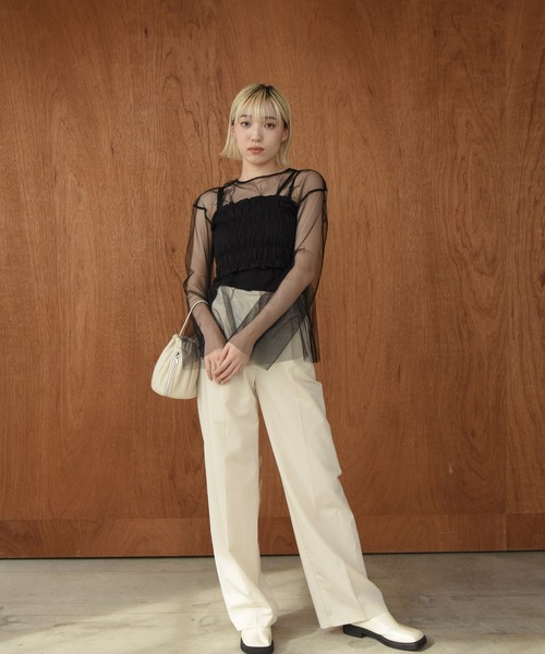 セール】tulle bustier set sheer tops / チュールビスチェセット