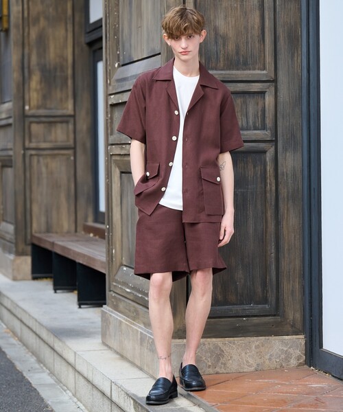 DRESSTERIOR（ドレステリア）の「◆【セットアップ可】リネンイージーハーフパンツ（その他パンツ・メンズ・ブラック/ベージュ/ブラウン系その他・85/82/79/76）」の8枚目の写真