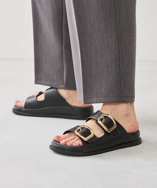 menue（メヌエ）の「ゴールドバックル フラットサンダル（サンダル・レディース・アイボリー/ブラック・L/M/S/LL）」の22枚目の写真