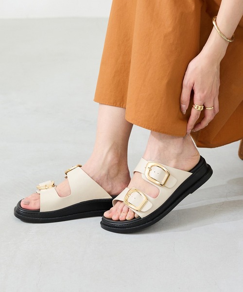 menue（メヌエ）の「ゴールドバックル フラットサンダル（サンダル・レディース・アイボリー/ブラック・L/M/S/LL）」の17枚目の写真