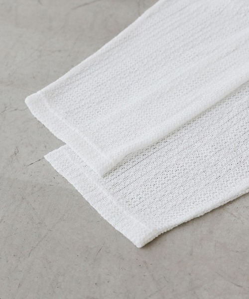 LILL（リル）の「ルーズシルエットシアーメッシュメタルZIPカーディガン（カーディガン/ボレロ・メンズ・ホワイト/ブラック・L/M/S/XL）」の16枚目の写真