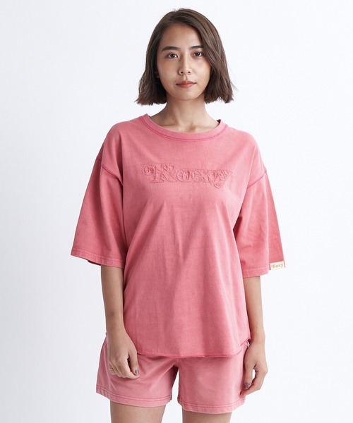 ROXY(ロキシー)の「COLORS TEE/ロキシーオーバーサイズ半袖Tシャツ(Tシャツ/カットソー・レディース・バーガンディー/グリーン/インディゴブルー/ベージュ・LARGE/MEDIUM/SMALL)」の4枚目の写真