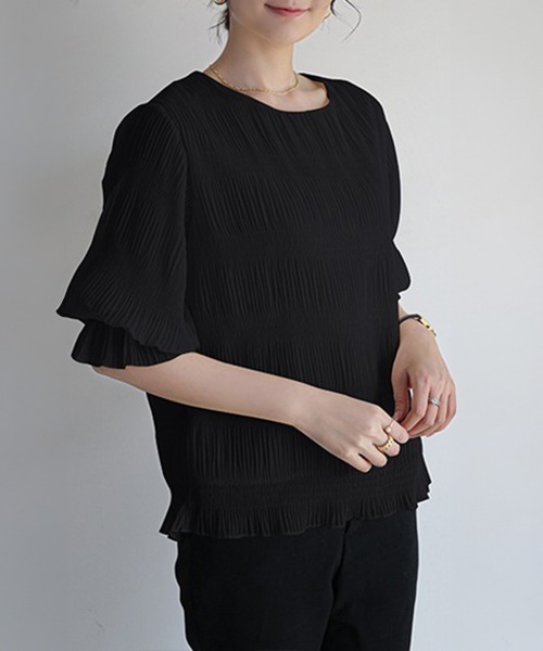 Miniministore(ミニミニストア)の「ブラウス レディース プリーツブラウス夏(シャツ/ブラウス・レディース・ブラック/アイボリー・FREE)」の13枚目の写真