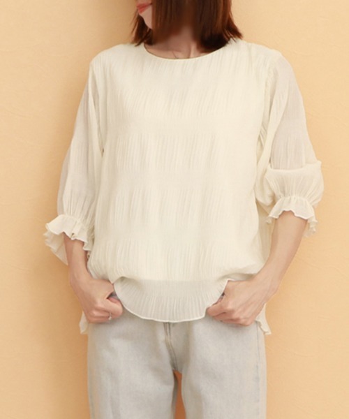 Miniministore(ミニミニストア)の「ブラウス レディース プリーツブラウス夏(シャツ/ブラウス・レディース・ブラック/アイボリー・FREE)」の21枚目の写真