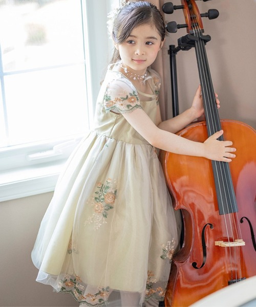 Catherine Cottage（キャサリンコテージ）の「チュールレースフェアリードレス（ドレス・キッズ・ベージュ/モスグリーン/ライラック・130/120/110/140）」の3枚目の写真