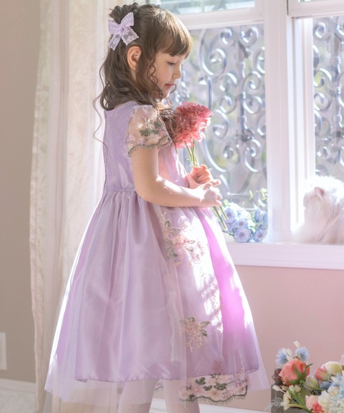 Catherine Cottage（キャサリンコテージ）の「チュールレースフェアリードレス（ドレス・キッズ・ベージュ/モスグリーン/ライラック・130/120/110/140）」の5枚目の写真