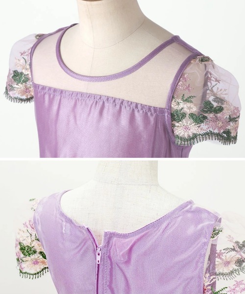 Catherine Cottage（キャサリンコテージ）の「チュールレースフェアリードレス（ドレス・キッズ・ベージュ/モスグリーン/ライラック・130/120/110/140）」の11枚目の写真