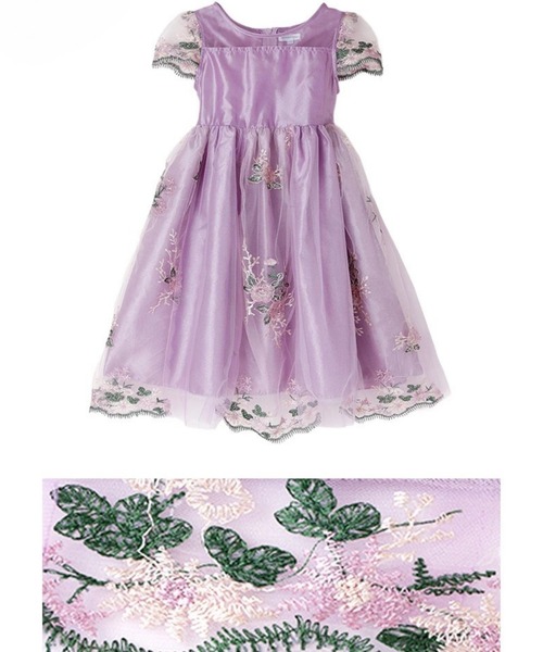 Catherine Cottage（キャサリンコテージ）の「チュールレースフェアリードレス（ドレス・キッズ・ベージュ/モスグリーン/ライラック・130/120/110/140）」の9枚目の写真