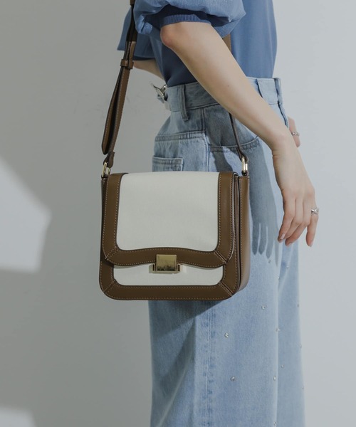 SENSE OF PLACE by URBAN RESEARCH（センスオブプレイスバイアーバンリサーチ）の「バイカラーショルダーバッグ（ショルダーバッグ・レディース・ブラック/ライトブラウン・ONE）」の13枚目の写真