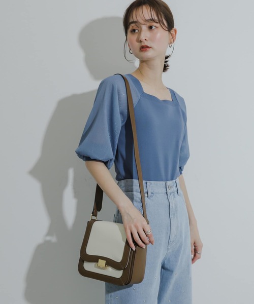 SENSE OF PLACE by URBAN RESEARCH（センスオブプレイスバイアーバンリサーチ）の「バイカラーショルダーバッグ（ショルダーバッグ・レディース・ブラック/ライトブラウン・ONE）」の15枚目の写真