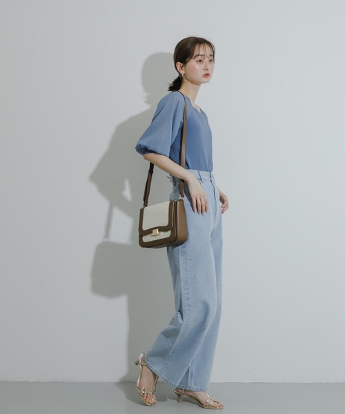 SENSE OF PLACE by URBAN RESEARCH（センスオブプレイスバイアーバンリサーチ）の「バイカラーショルダーバッグ（ショルダーバッグ・レディース・ブラック/ライトブラウン・ONE）」の16枚目の写真