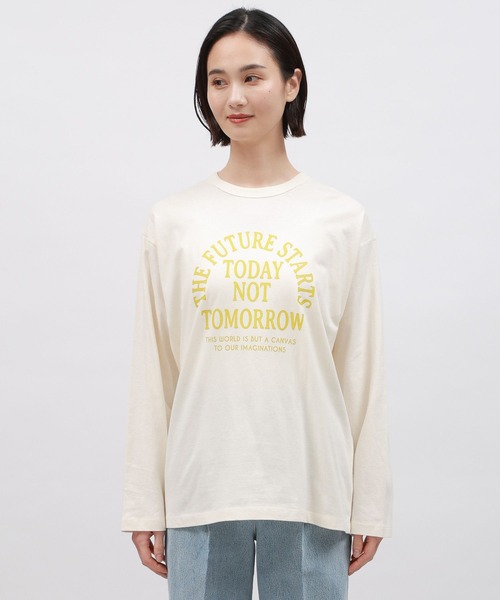 LAKOLE（ラコレ）の「アーチロゴプリント長袖 / 112097（Tシャツ/カットソー・レディース・ブラック/チャコールグレー/オフホワイト・MEDIUM/SMALL）」の14枚目の写真